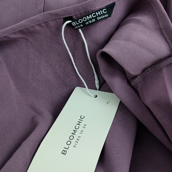 NWT BLOOM CHIC Elegant Mauve purple holiday christmas party Wrap‎ Dress (#1,552) - Picture 9 of 10